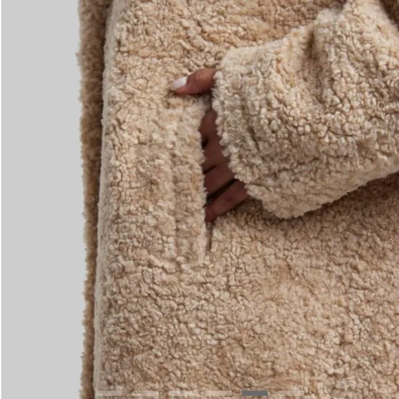 NWT Overcoat In Teddy Fabric (Apricot/Beige) - DEPT ANONYM